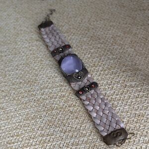 Braided Bracelet with Purple Stone